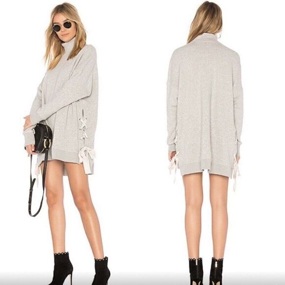 Free People So Plush Side Tie Sweatshirt Top Dress - Picture 1 of 9